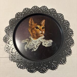 Victorian Cat Portrait Tray / Plate Skurar IKEA Thierry Poncelet Retired & Rare